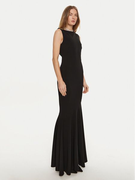 Rinascimento Sukienka wieczorowa CFC0119999003 Czarny Slim Fit. Czarne sukienki damskie Rinascimento, l, bez wzorów, z syntetyku, wizytowe, bez kołnierzyka, bez ramiączek. Za 649.99 zł.