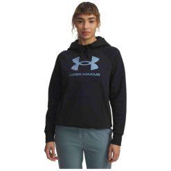 Bluza Under Armour Rival Feelce Shimmer Hoody. Czarne bluzy sportowe damskie Under Armour, bez wzorów, bez kaptura, na fitness i siłownię. Za 159.99 zł.