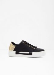 Sneakersy Rieker na podeszwie platformie. Czarne obuwie sportowe damskie bonprix, bez wzorów. Za 249.99 zł.