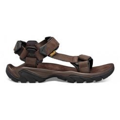 Sandały turystyczne męskie Teva Terra Fi 5 Universal Leather. Brązowe sandały męskie Teva, bez zapięcia. W wyprzedaży za 499.00 zł.