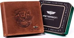Peterson Portfel Męski Bez Zapięcia Ze Skóry Nubukowej. Portfele męskie Peterson, bez wzorów, z nubiku. Za 146.84 zł.