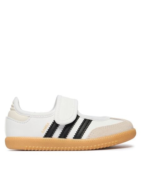 Adidas Baleriny Samba Jane LA3703 Biały. Białe baleriny dziewczęce Adidas, bez wzorów, ze skóry, bez zapięcia. Za 201.99 zł.