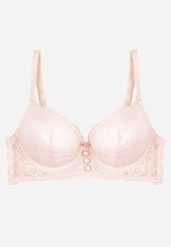 Różowy Biustonosz Push Up Ozdobiony Koronką Neavia. Czerwone biustonosze Born2be, bez wzorów, z koronki. Za 34.99 zł.