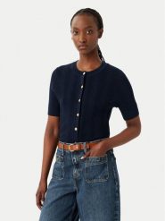 Tommy Hilfiger Kardigan Summer WW0WW50070 Granatowy Slim Fit. Niebieskie kardigany damskie Tommy Hilfiger, m, bez wzorów, z syntetyku, bez kołnierzyka, bez ramiączek, bez kaptura. Za 649.99 zł.