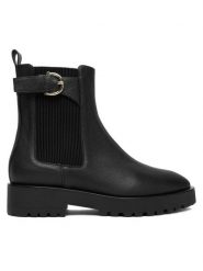 Aigner Botki 1252150 Czarny. Czarne botki damskie Aigner, ze skóry, bez obcasa, na płaskiej podeszwie, bez zapięcia. Za 2,039.00 zł.