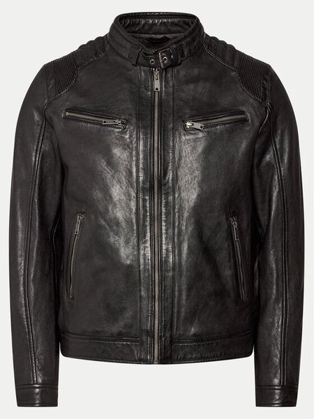 Serge Pariente Kurtka skórzana Maciej Czarny Regular Fit. Czarne kurtki męskie Serge Pariente, m, bez wzorów, ze skóry, bez kaptura. Za 769.99 zł.
