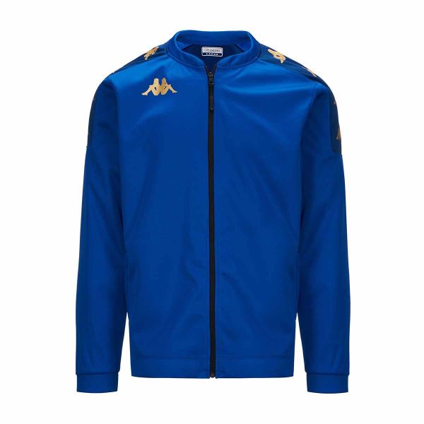 Kurtka z dresu Kappa Giullio. Niebieskie bluzy męskie Kappa, na zimę, l, bez wzorów, z dresówki, wakacyjne, bez kaptura. Za 212.65 zł.