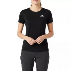Damska koszulka trekkingowa z merynosów. Czarne t-shirty damskie FJORK MERINO, xs, bez wzorów, z materiału, klasyczne, bez kołnierzyka. Za 199.00 zł.