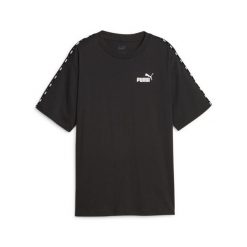 Puma Koszulka Ess Tape 67599401. Czarne koszulki sportowe damskie Puma, m, bez wzorów, bez kołnierzyka, bez ramiączek. Za 218.00 zł.