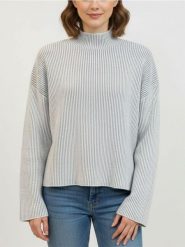 Sweter z półgolfem - szary. Szare swetry damskie Sinsay, l, bez wzorów, bez kołnierzyka, bez ramiączek, bez kaptura. Za 49.99 zł.