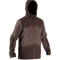Softshell outdoor Solognac 500. Brązowe kurtki męskie SOLOGNAC, xl, bez wzorów, z softshellu, sportowe, bez kaptura. Za 299.99 zł.