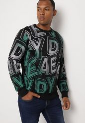 Czarna Bluza z Polarem i Bawełną Zakończona Ściągaczami Yolaria. Czarne bluzy męskie Born2be, l, bez wzorów, z bawełny, bez kaptura. Za 59.99 zł.