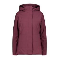 Kurtka parka damska z kapturem softshell CMP. Czerwone parki damskie CMP, bez wzorów, z softshellu, z kapturem. Za 640.35 zł.