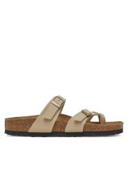 Birkenstock Japonki Mayari 1029726 Beżowy. Brązowe klapki damskie Birkenstock, bez wzorów, ze skóry, bez obcasa. Za 319.99 zł.