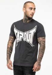 T-shirt o klasycznym kroju Tapout Logo. Szare t-shirty męskie TAPOUT, l, bez wzorów, z bawełny, klasyczne, bez kołnierzyka. Za 119.50 zł.