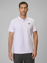 Koszulka polo regular męska 4F. Szare koszulki polo męskie 4f, l, bez wzorów, z bawełny, biznesowe, bez ramiączek. Za 99.99 zł.