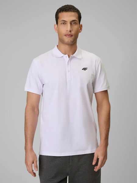 Koszulka polo regular męska 4F. Szare koszulki polo męskie 4f, l, bez wzorów, z bawełny, biznesowe, bez ramiączek. Za 99.99 zł.