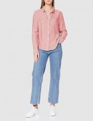 WRANGLER BLOUSE DAMSKA KOSZULA Z DŁUGIM RĘKAWEM PASKI FLAME RED W5Z2TIR06. Czerwone bluzki damskie Wrangler, s, bez wzorów, bez kołnierzyka, bez ramiączek. Za 129.99 zł.