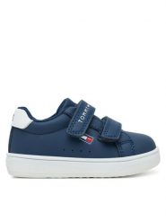 Tommy Hilfiger Sneakersy Low Cut Velcro Sneaker T1X9-34062-1355 M Granatowy. Niebieskie buty sportowe chłopięce Tommy Hilfiger, bez wzorów, ze skóry, bez zapięcia. Za 209.99 zł.