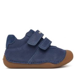 Półbuty Geox. Niebieskie półbuty chłopięce Geox, bez wzorów, bez zapięcia. Za 229.99 zł.