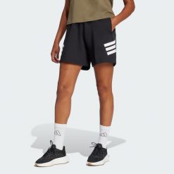 Szorty Future Icons 3-Stripes. Czarne szorty sportowe damskie Adidas, bez wzorów, z materiału, sportowe, na fitness i siłownię. Za 199.00 zł.