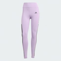 Legginsy Optime 3-Stripes Full-Length. Brązowe legginsy damskie Adidas, xs, bez wzorów, z elastanu, z podwyższonym stanem, climacool (adidas). Za 261.40 zł.