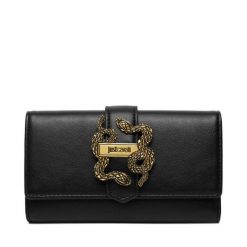 Portfel Just Cavalli. Czarne portfele damskie Just Cavalli, bez wzorów. Za 409.99 zł.