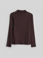 4F Longsleeve slim z prążkowanej dzianiny damski - brązowy S. Brązowe t-shirty damskie 4f, m, bez wzorów, z dzianiny, bez kołnierzyka. Za 129.99 zł.
