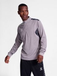 Bluza dresowa z pół zamkiem błyskawicznym Hummel Authentic. Zielone bluzy męskie Hummel, xl, bez wzorów, z dresówki, bez kaptura, na fitness i siłownię. Za 166.99 zł.