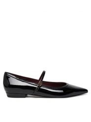 Tory Burch Baleriny Double Buckle Mary Jane 162764 Czarny. Czarne baleriny damskie Tory Burch, bez wzorów, z lakierowanej skóry, bez obcasa. Za 949.99 zł.
