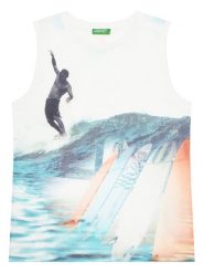 United Colors Of Benetton Tank top 3RD0CH020 Biały Regular Fit. Białe t-shirty dla chłopców United Colors Of Benetton, bez wzorów, z bawełny, bez ramiączek. Za 49.99 zł.