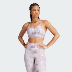 Biustonosz Aeroreact Training Essentials Light Support Tie-Dye Flower-Print. Brązowe obuwie sportowe damskie Adidas, bez wzorów, z materiału, na fitness i siłownię. Za 179.00 zł.