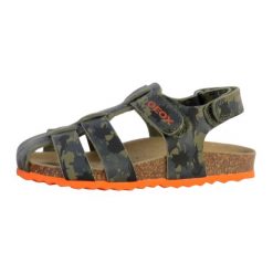 Sandały GEOX B SANDAL CHALKI BOY Zielony. Zielone sandały męskie Geox, z syntetyku, bez zapięcia. Za 116.99 zł.