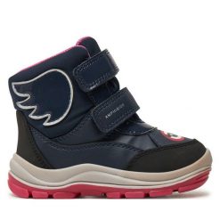 Śniegowce Geox. Niebieskie śniegowce dziewczęce Geox, bez zapięcia. Za 299.99 zł.