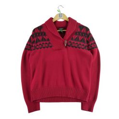 Damski czerwony sweter. Czerwone swetry damskie Ralph Lauren, l, bez wzorów, z materiału, eleganckie, bez kołnierzyka, bez ramiączek, bez kaptura. Za 59.60 zł.
