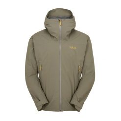 Kurtka przeciwdeszczowa męska Rab Downpour Light. Zielone kurtki męskie RAB, m, bez wzorów, sportowe, z kapturem. Za 569.99 zł.