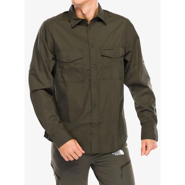 Koszula turystyczna męska Craghoppers Kiwi LS Shirt. Zielone koszule męskie Craghoppers, m, bez wzorów, bez kołnierzyka, bez ramiączek, trekkingowe. Za 171.99 zł.