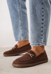 Brązowe Mokasyny w Stylu Barefoot z Ozdobną Klamrą i Miękką Wkładką Saied. Brązowe mokasyny damskie Born2be, eleganckie. Za 99.99 zł.