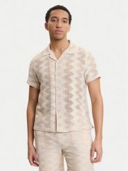 Guess Koszula M6GP46 K3236 Beżowy Regular Fit. Brązowe koszule męskie Guess, m, z aplikacjami, z syntetyku, bez kołnierzyka, bez ramiączek. Za 399.99 zł.