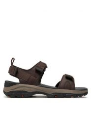 Skechers Sandały Tresmen-Ryer 205112/CHOC Brązowy. Brązowe sandały męskie Skechers, ze skóry, bez zapięcia. Za 189.99 zł.