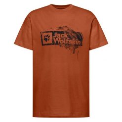 Koszulka męska Jack Wolfskin Jack Wolfskin Brand T. Brązowe koszulki sportowe męskie Jack Wolfskin, m, bez wzorów, bez kołnierzyka, bez ramiączek, na jogę i pilates. Za 190.35 zł.