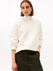 Tommy Hilfiger Wełniany sweter Kobiety biały, XL. Białe swetry damskie Tommy Hilfiger, xl, bez wzorów, z dzianiny, bez kołnierzyka, bez ramiączek, bez kaptura. Za 549.95 zł.
