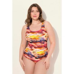 Damskie strój kąpielowy bez miękkich miseczek wypełnienie z przodu. Czerwone kostiumy jednoczęściowe damskie Ulla Popken, plus size, bez wzorów, z elastanu, sportowe, plus size. W wyprzedaży za 149.99 zł.