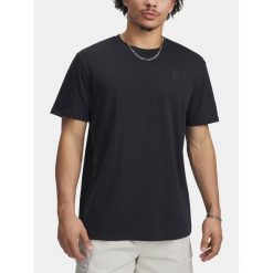 Koszulka koszykarska męska Under Armour Curry Heavyweight Trend Tee. Czarne koszulki sportowe męskie Under Armour, l, bez wzorów, bez kołnierzyka, bez ramiączek, na fitness i siłownię. Za 179.99 zł.