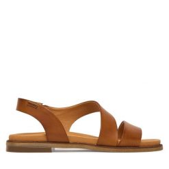 Sandały Pikolinos. Brązowe sandały damskie Pikolinos, bez wzorów, bez obcasa, na płaskiej podeszwie, bez zapięcia. Za 489.99 zł.