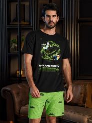 Piżama dwuczęściowa Rick and Morty - czarny. Czarne piżamy męskie Sinsay, l, bez wzorów, bez ramiączek, krótkie. Za 49.99 zł.