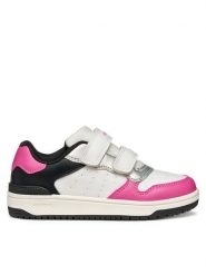 Geox Sneakersy J Washiba J45HXB 000BC C0563 S Biały. Białe buty sportowe dziewczęce Geox, bez wzorów, ze skóry, bez zapięcia. Za 149.99 zł.