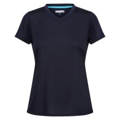 Fingal V-Neck damska koszulka. Czerwone koszulki sportowe damskie Regatta, bez wzorów, z tkaniny, bez kołnierzyka, bez ramiączek, trekkingowe. W wyprzedaży za 44.99 zł.