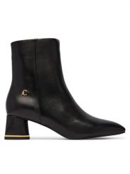 Coccinelle Botki C-Everday Smo E4 U1L 11 01 01 Czarny. Czarne botki damskie Coccinelle, ze skóry, bez obcasa, na słupku, bez zapięcia. Za 1,249.00 zł.
