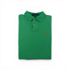 Polo Ralph Lauren koszulka męska z krótkim rękawem Custom Fit. Zielone koszulki polo męskie Ralph Lauren, l, bez wzorów, z tkaniny, eleganckie, bez ramiączek. Za 127.76 zł.